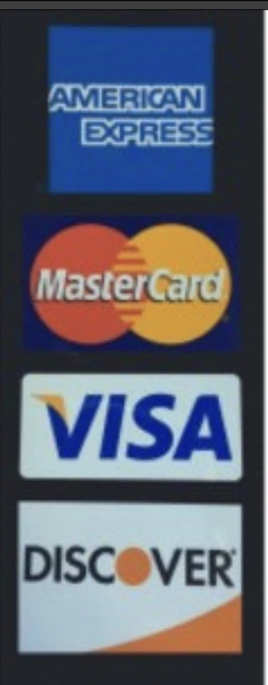 CREDIT CARD Door Logo Window - Visa, MasterCard, Discover and American Express