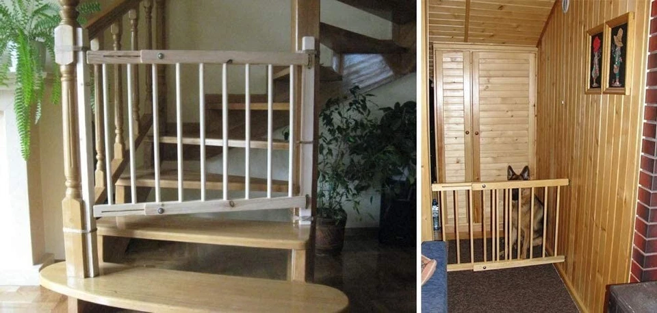 Treppenschutzgitter Türgitter Schutzgitter erweiterbar 72-122 cm Türschutzgitter - Bild 2 von 4