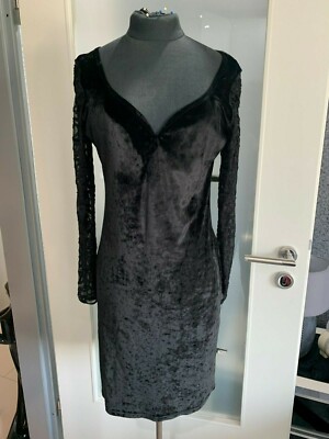 Elegant stretch 3Suisses dress figure accentuated, velvet lace size 38