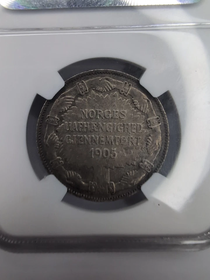 1907 Norway 2 Kroner Independence Silver Coin NGC MS62 Haakon VII Co - Image 4 of 4