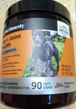 PET HONESTY HIP  JOINT HEALTH MAX STRENGTH 90 CHEWS BACON FLAVOR EXP. 1/2027