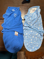 SwaddleMe Small Blue Swaddle Set, Space Theme, Unisex, Light Blue
