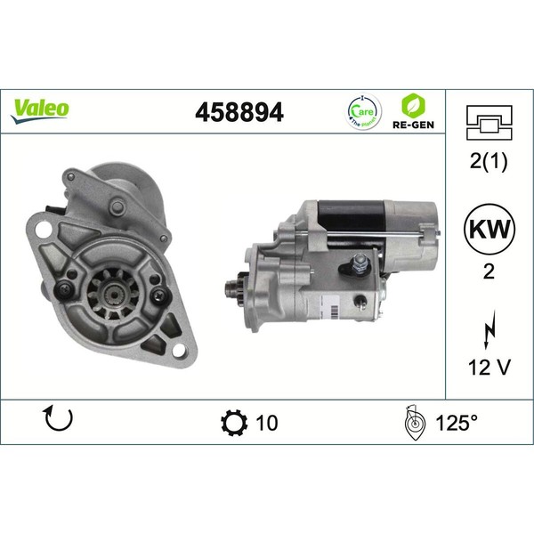Anlasser Starter 12 V 2 Kw 10 ZäHne Valeo FüR U.A. Toyota Hiace-image