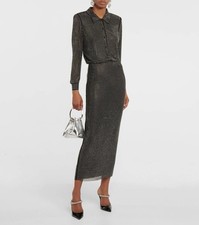 NWOT Self-Portrait Crystal-embellished mesh maxi dress UK 10/ US 6 750