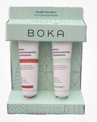 Boka Fluoride Free Toothpaste - Nano Hydroxyapatite - Ela & Cinna mint 1.3 oz ea