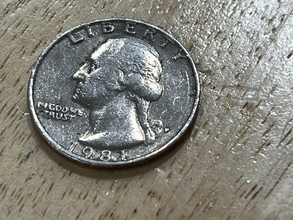 1981 quarter filled P mint mark, filled A, and “In Cod We Trust” Error Coin - Image 4 of 4