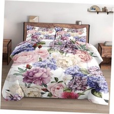 Size Comforter Set with 2 Pillowcases, Hydrangea Flower Painting Full Multi 2