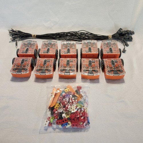 Lot of 10 Edison V2 STEM Programmable Robot With Cables Lego Accessories 
