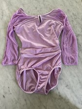 Body Wrappers Premiere Collection Leotard Girls 12-14 3/4 Sleeves Light Purple