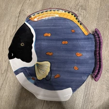 10" Coral Fish Dinner Plate by Studio Nova Ocean Island Reef Nautical Vintage