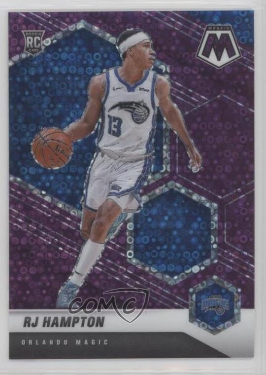 2020-21 Panini Mosaic Fast Break Purple Prizm 18/50 RJ Hampton #233 Rookie RC