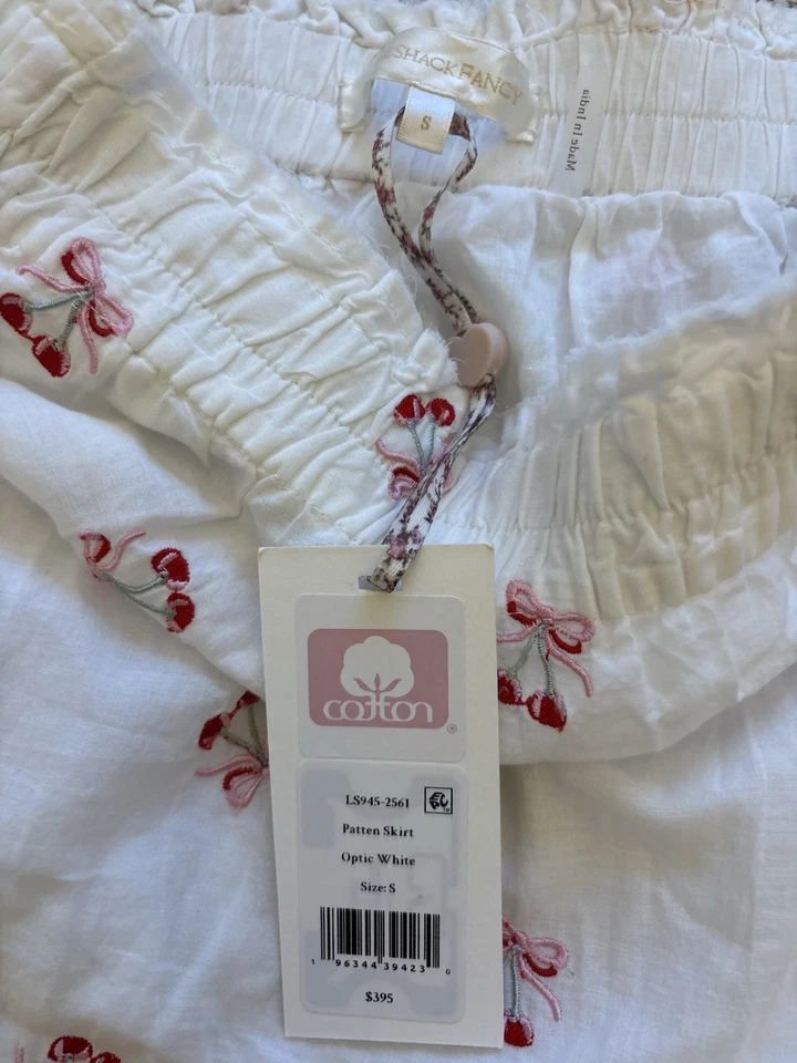 Saia maxi LoveShackFancy Patten algodão cereja - Imagem 4 de 4