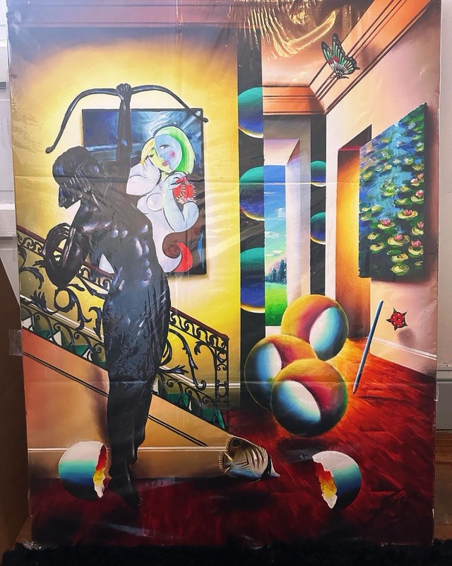Original Fernando De Jesus Oliveria “Picasso With Sculpture” 40x30 Oil Painting