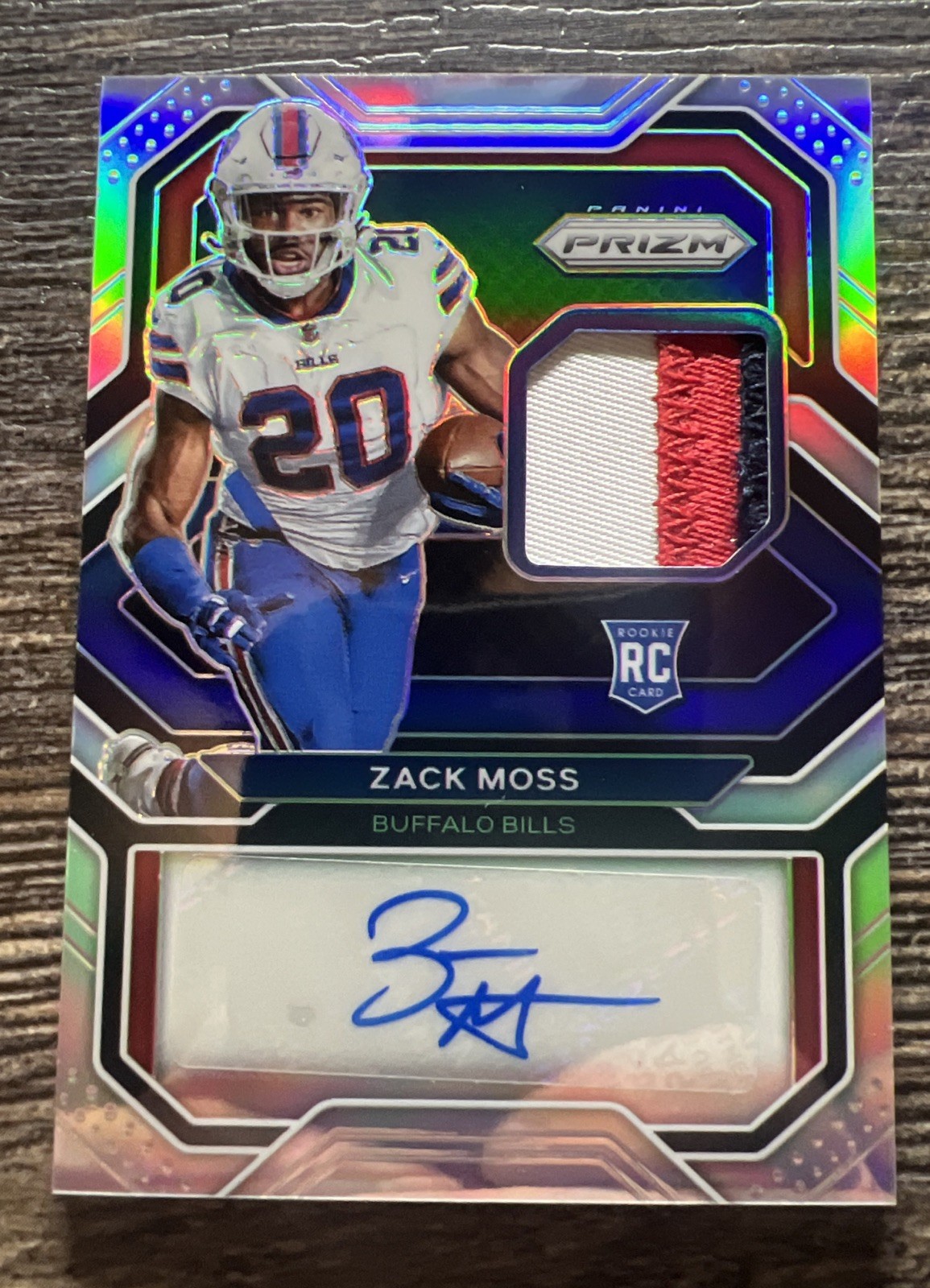 2020 Panini Prizm Rookie Patch Auto /99 Zack Moss #29 RPA Patch Auto RC