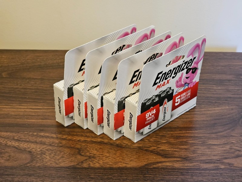Energizer E522 Max 9V Alkaline Battery - Five 4-packs (20 total batteries)