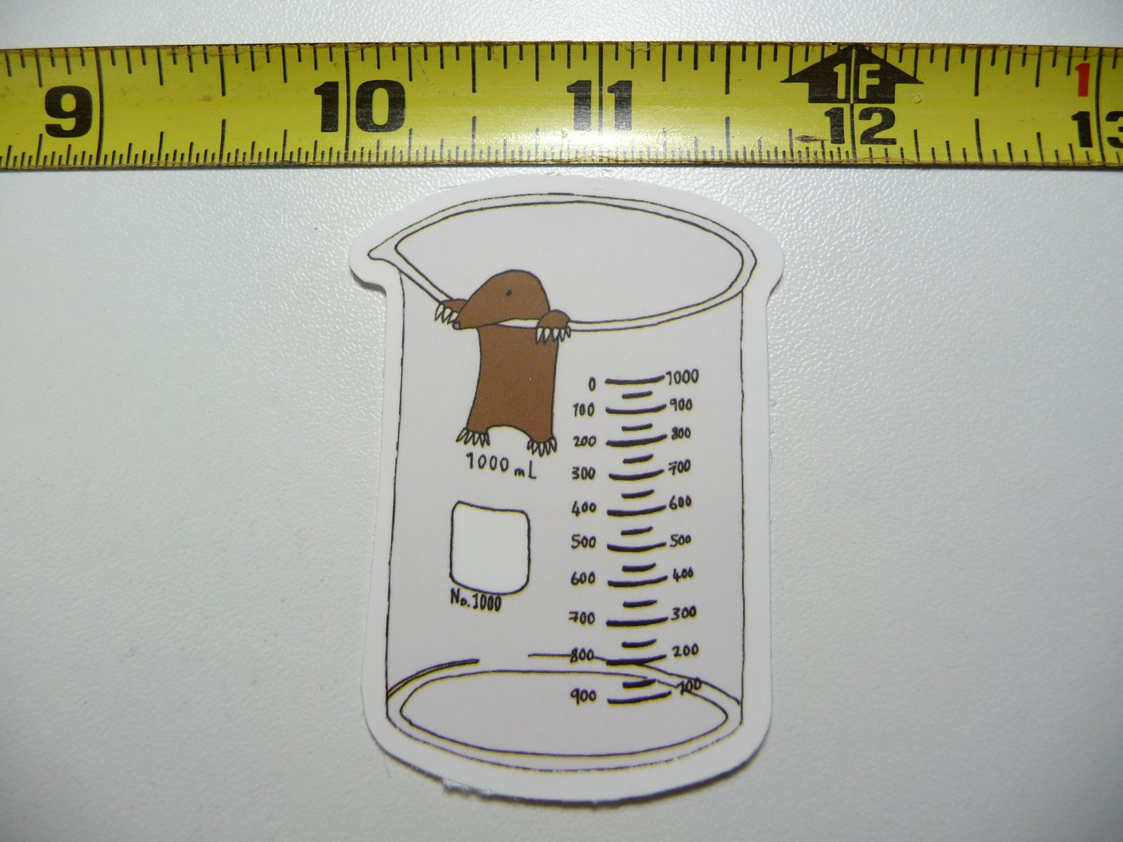 Mole in Beaker Funny Joke Decal Sticker for School Teachers and Professors