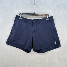 Vintage Ralph Lauren Sport Shorts Womens 4 Navy Blue Preppy Nautical Mid Rise