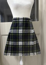 Archie Brown  Son Pure Wool Tartan Pleated Wrap Kilt Skirt Size 8 Britain