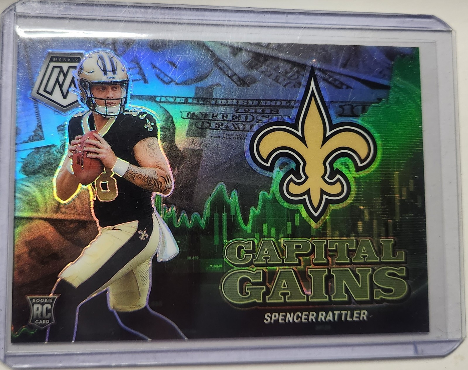 2024 Panini Mosaic - Capital Gains Spencer Rattler #5 Silver Prizm (RC)