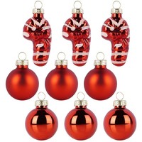 Weihnachtskugeln Christbaumschmuck Kugeln Glas Rot 3Cm 9 Stk