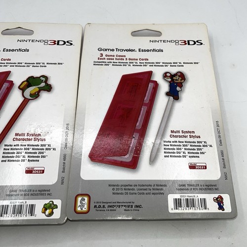 Nintendo 3DS Essentials Super Mario Stylus & Traveler Case Set Lot New Yoshi - Picture 5 of 5