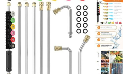 #ad 8FT Pressure Washer Extension Wand for Gutter Cleaning Upgrade Power 8 Feet $54.66