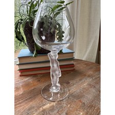 Copa de vino de cristal Bayel Bacchante vintage dama desnuda tallo brandy snifter MCM