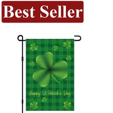 St. Patrick's Day Double-Sided Garden Flag - 12x18 Inch Weather-Resistant Design