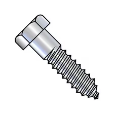 ZORO SELECT 37112L Lag Screw, 3/8 in, 7 in, Steel, Zinc Plated Hex Hex Drive,