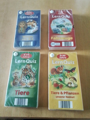 LernQuiz 4er Lernspiel-Kartenset 8 99 Wissen A Z, Fahrzeuge, Tiere & Pflanzen