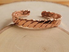 99.99 Solid Pure Copper Magnetic Twist Bracelet Adjustable Open Cuff Unisex