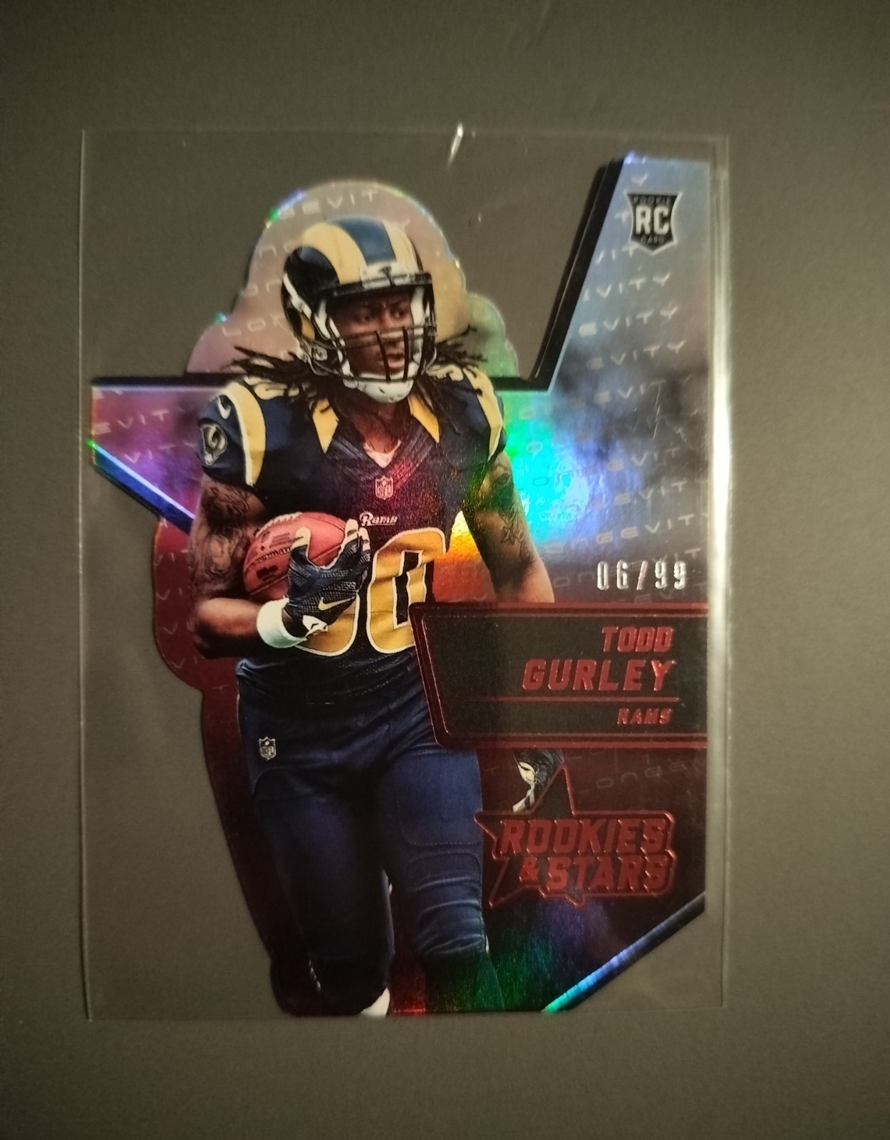 Todd Gurley Panini Rookies & Stars Die-Cut Rookies #RSR7 Longevity-Red
