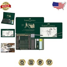 Faber Castell Pitt 26pc Graphite Pencil Tin Set - Artist Quality, Water Soluble