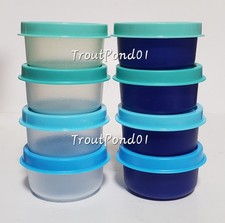 Tupperware Smidgets Tiny Treasure Mini Bowls Set of 8 Clear Blue Mint Green Teal