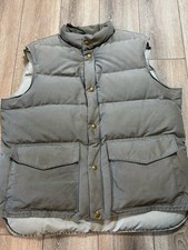 Vintage Woolrich Down Vest Mens Large Granite Puffer Made in USA Snap Zip