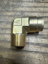 Parker 90° Elbow Adapter, Threaded Brass Dot Push-To-Connect 3/4" OD 1J3842-Z5