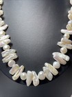  Biwa & Potatoe Pearl Necklace 925 Clasp 16” Collar Style — photo 2