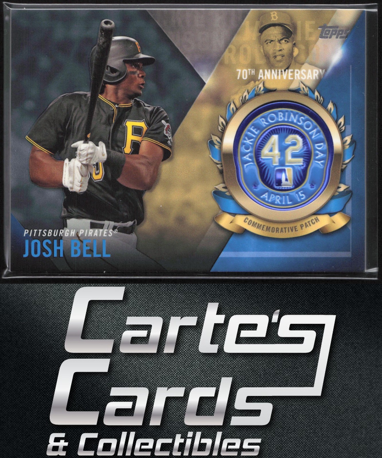 Josh Bell 2017 Topps #JRPC-JBE Jackie Robinson Day Commemorative Logo Patches