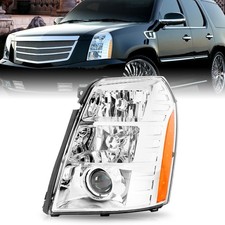 Left Driver Side Headlight For 2007-2014 Cadillac Escalade Headlamp Light Lh