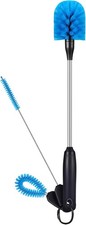 3-in-1 Stainless Steel Bottle Brush and Straw Cleaning Set, Long Handle Blue