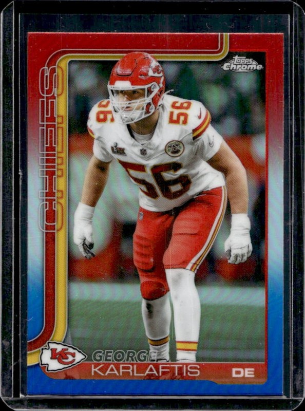 2025 Topps Chrome George Karlaftis Red/White/Blue Refractor #152 Chiefs