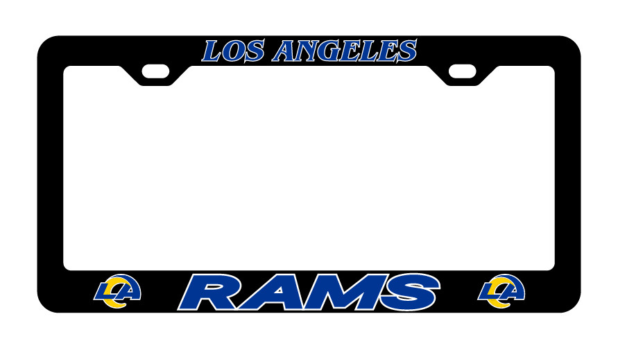 Los Angeles Rams Black License Plate Frame - Custom Made of Powder Coated Metal