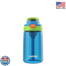 Contigo Autospout Kids Water Bottle 14oz Single Pack Blue Poppy/Cool Lime