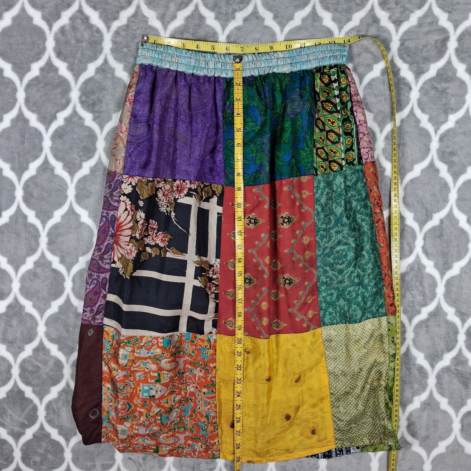 Sacred Threads Patchwork Skirt Small Colorful Boh… - image 4