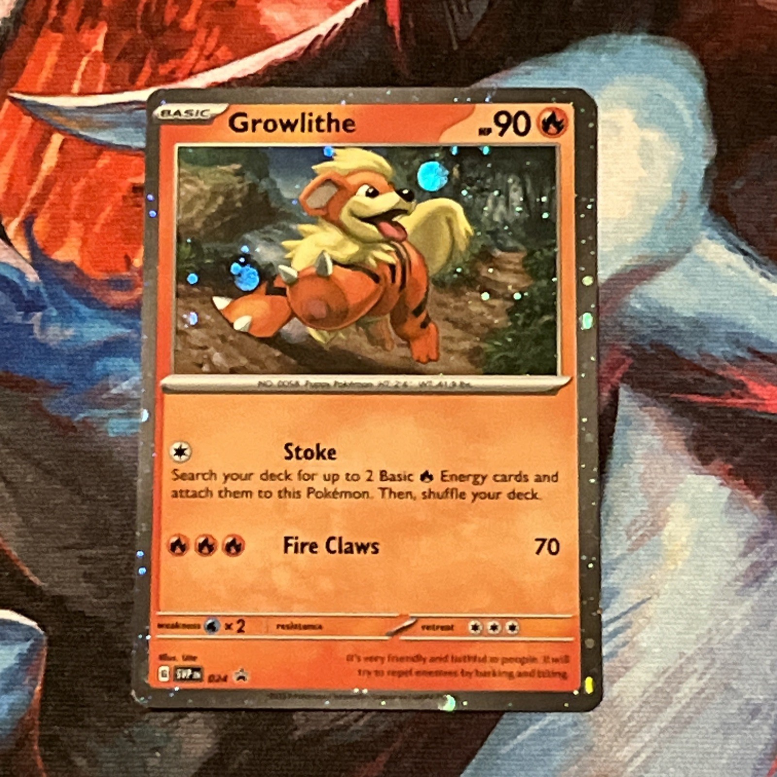 Growlithe (Cosmos Holo) Paldea Evolved SVP 024 Pokemon Card NM