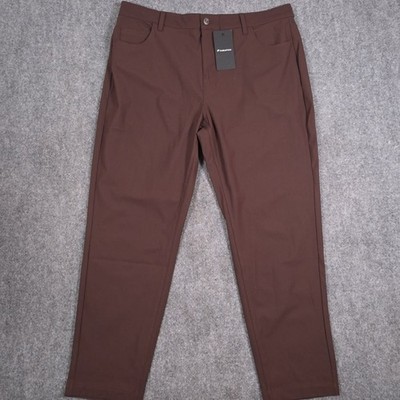 NWT Fabletics Don 5-Pocket Chino Pants Mens 36x28* Cacao Brown Slim Stretch