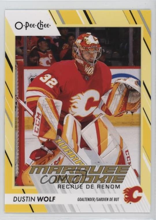2023-24 O-Pee-Chee Marquee Rookie Yellow Border Dustin Wolf #574 Rookie RC 14co