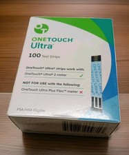 One Touch Ultra Blood Glucose Test Strips 100 Count New Expiration 08/31/2026