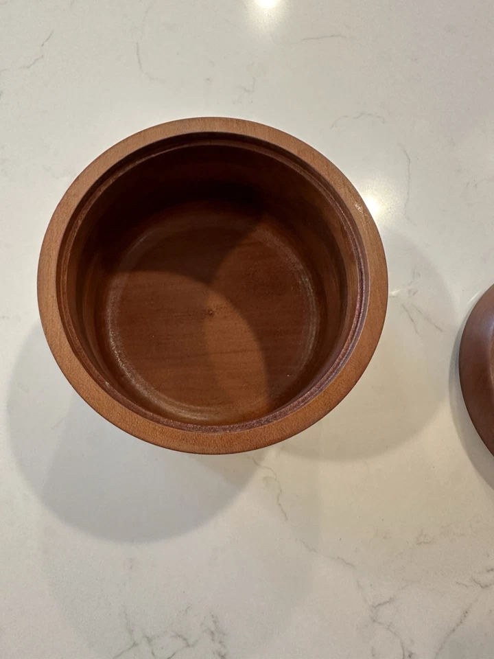 Vtg /Turned Wood Lidded Bowl/Hand Made/French/ France/Trinket Box/spire Finial - Image 4 of 4