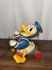 Vintage Fisher Price Donald Duck Wooden Pull Toy #765 1950's Works!